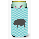 Caroline'S Treasures Berkshire Pig Blue Check Decorative Can Hugger, Tall Boy, Multicolor