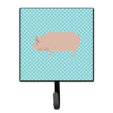 Caroline'S Treasures Welsh Pig Blue Check Wall Hook, Small, Multicolor