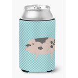 Caroline'S Treasures Gloucester Old Spot Pig Blue Check Decorative Can Hugger, Multicolor