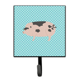 Caroline'S Treasures Gloucester Old Spot Pig Blue Check Wall Hook, Small, Multicolor