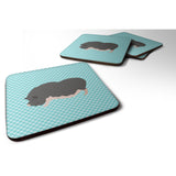 Caroline'S Treasures Vietnamese Pot-Bellied Pig Blue Check Decorative Coasters, 3.5, Multicolor