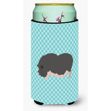 Caroline'S Treasures Vietnamese Pot-Bellied Pig Blue Check Decorative Can Hugger, Tall Boy, Multicolor