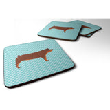 Caroline'S Treasures Duroc Pig Blue Check Decorative Coasters, 3.5, Multicolor