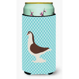 Caroline'S Treasures Large Pigeon Blue Check Decorative Can Hugger, Tall Boy, Multicolor