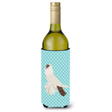 Caroline'S Treasures German Helmet Pigeon Blue Check Decorative Bottle Hugger, 750 Ml, Multicolor