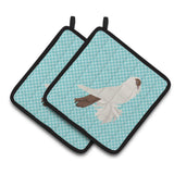 Caroline'S Treasures German Helmet Pigeon Blue Check Decorated Pot Holder, 7.5 X 7.5