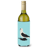 Caroline'S Treasures Saxon Fairy Swallow Pigeon Blue Check Decorative Bottle Hugger, 750 Ml, Multicolor