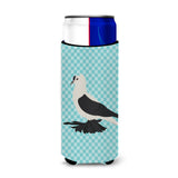 Caroline'S Treasures Saxon Fairy Swallow Pigeon Blue Check Decorative Can Hugger, Slim, Multicolor