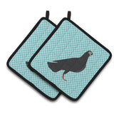 Caroline'S Treasures Budapest Highflyer Pigeon Blue Check Decorated Pot Holder, 7.5 X 7.5