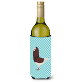 Caroline'S Treasures Capuchin Red Pigeon Blue Check Decorative Bottle Hugger, 750 Ml, Multicolor