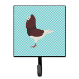 Caroline'S Treasures Capuchin Red Pigeon Blue Check Wall Hook, Small, Multicolor