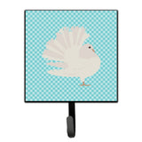 Caroline'S Treasures Silver Fantail Pigeon Blue Check Wall Hook, Small, Multicolor