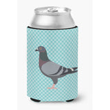 Caroline'S Treasures Racing Pigeon Blue Check Decorative Can Hugger, Multicolor