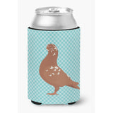 Caroline'S Treasures African Owl Pigeon Blue Check Decorative Can Hugger, Multicolor