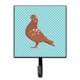 Caroline'S Treasures African Owl Pigeon Blue Check Wall Hook, Small, Multicolor