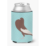 Caroline'S Treasures English Pouter Pigeon Blue Check Decorative Can Hugger, Multicolor