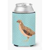 Caroline'S Treasures Golden Phoenix Quail Blue Check Decorative Can Hugger, Multicolor
