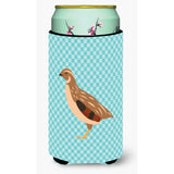 Caroline'S Treasures Golden Phoenix Quail Blue Check Decorative Can Hugger, Tall Boy, Multicolor