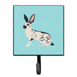 Caroline'S Treasures English Spot Rabbit Blue Check Wall Hook, Small, Multicolor