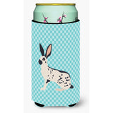 Caroline'S Treasures English Spot Rabbit Blue Check Decorative Can Hugger, Tall Boy, Multicolor