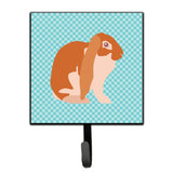 Caroline'S Treasures English Lop Rabbit Blue Check Wall Hook, Small, Multicolor