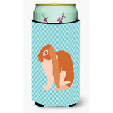 Caroline'S Treasures English Lop Rabbit Blue Check Decorative Can Hugger, Tall Boy, Multicolor