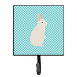 Caroline'S Treasures New Zealand White Rabbit Blue Check Wall Hook, Small, Multicolor