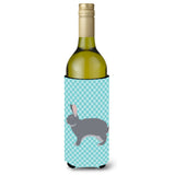Caroline'S Treasures Giant Chinchilla Rabbit Blue Check Decorative Bottle Hugger, 750 Ml, Multicolor