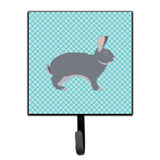 Caroline'S Treasures Giant Chinchilla Rabbit Blue Check Wall Hook, Small, Multicolor