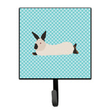 Caroline'S Treasures California White Rabbit Blue Check Wall Hook, Small, Multicolor