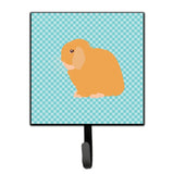 Caroline'S Treasures Holland Lop Rabbit Blue Check Wall Hook, Small, Multicolor