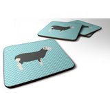 Caroline'S Treasures Herwick Sheep Blue Check Decorative Coasters, 3.5, Multicolor