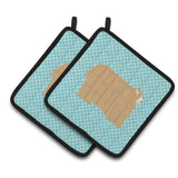 Caroline'S Treasures Lincoln Longwool Sheep Blue Check Decorated Pot Holder, 7.5 X 7.5