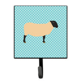 Caroline'S Treasures Suffolk Sheep Blue Check Wall Hook, Small, Multicolor