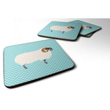 Caroline'S Treasures Scottish Blackface Sheep Blue Check Decorative Coasters, 3.5, Multicolor