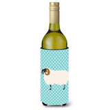 Caroline'S Treasures Scottish Blackface Sheep Blue Check Decorative Bottle Hugger, 750 Ml, Multicolor