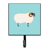 Caroline'S Treasures Scottish Blackface Sheep Blue Check Wall Hook, Small, Multicolor