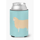 Caroline'S Treasures English Leicester Longwool Sheep Blue Check Decorative Can Hugger, Multicolor