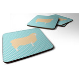 Caroline'S Treasures English Leicester Longwool Sheep Blue Check Decorative Coasters, 3.5, Multicolor