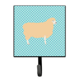 Caroline'S Treasures Blue Check English Leicester Longwool Sheep Wall Hook, Small, Multicolor