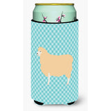 Caroline'S Treasures English Leicester Longwool Sheep Blue Check Decorative Can Hugger, Tall Boy, Multicolor