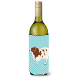 Caroline'S Treasures Jacob Sheep Blue Check Decorative Bottle Hugger, 750 Ml, Multicolor