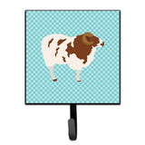 Caroline'S Treasures Jacob Sheep Blue Check Wall Hook, Small, Multicolor