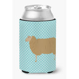 Caroline'S Treasures East Friesian Sheep Blue Check Decorative Can Hugger, Multicolor