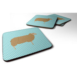 Caroline'S Treasures East Friesian Sheep Blue Check Decorative Coasters, 3.5, Multicolor