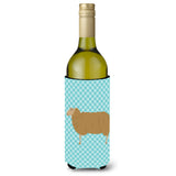 Caroline'S Treasures East Friesian Sheep Blue Check Decorative Bottle Hugger, 750 Ml, Multicolor