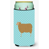 Caroline'S Treasures East Friesian Sheep Blue Check Decorative Can Hugger, Tall Boy, Multicolor