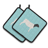 Caroline'S Treasures Dorper Sheep Blue Check Decorated Pot Holder, 7.5 X 7.5
