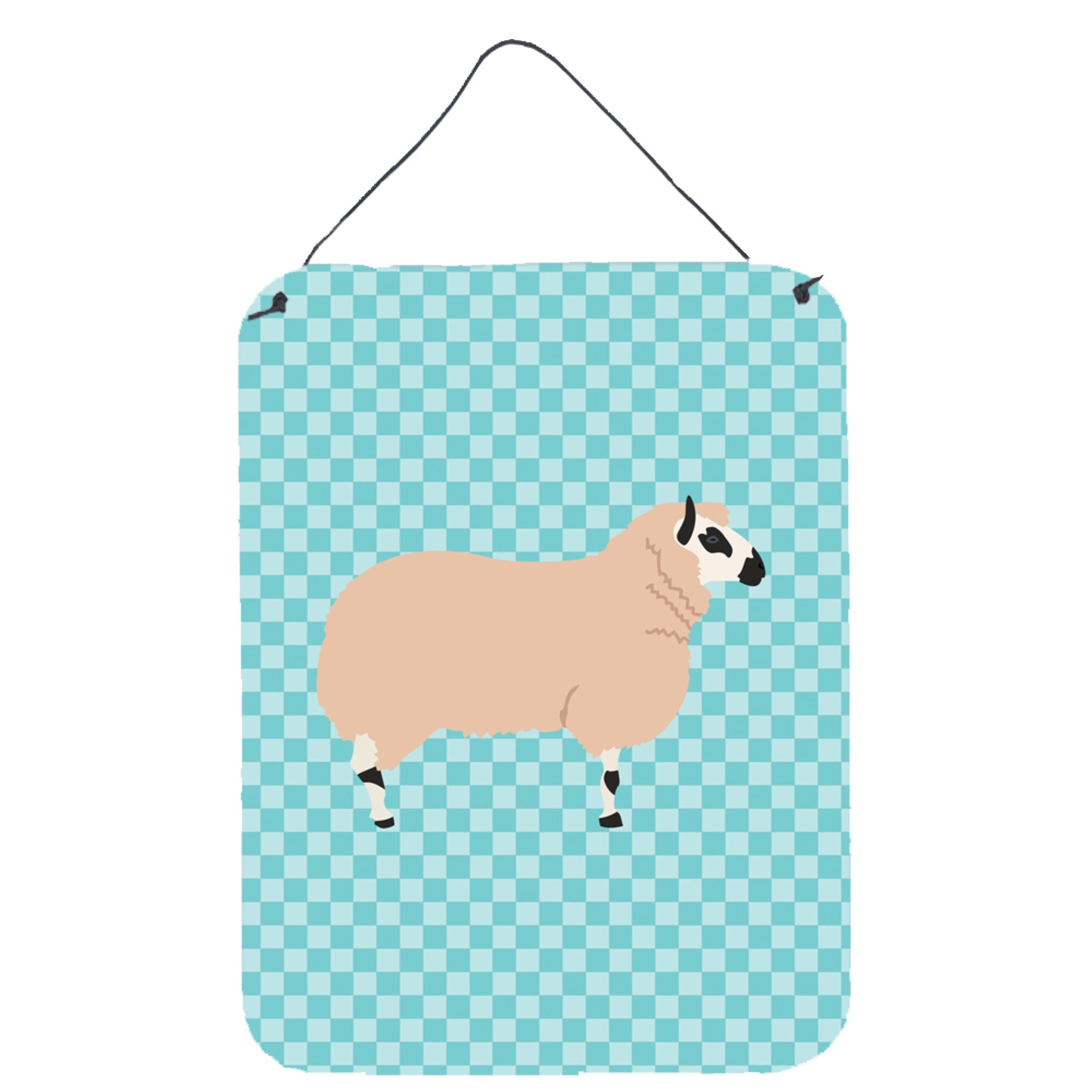 Caroline'S Treasures Kerry Hill Sheep Blue Check Metal Print, 16Hx12W, Multicolor