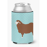 Caroline'S Treasures Merino Sheep Blue Check Decorative Can Hugger, Multicolor